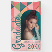 Abstracte Retro Boog Foto Afstudeerbanner Spandoek (Verticaal)