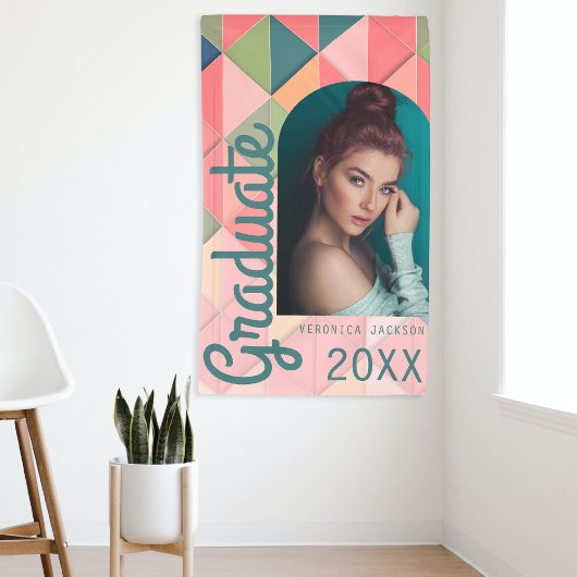 Abstracte Retro Boog Foto Afstudeerbanner Spandoek