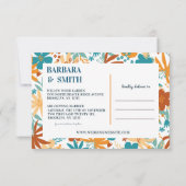 Abstracte Retro Charm Bright Bold Wildflower Save The Date (Achterkant)