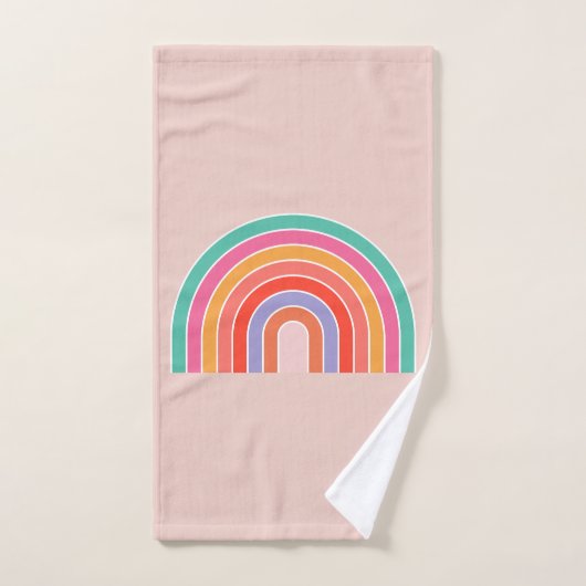 Abstracte Retro Colorful Rainbow Bad Handdoek (Handdoek)