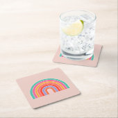Abstracte Retro Colorful Rainbow Kartonnen Onderzetters (Insitu)