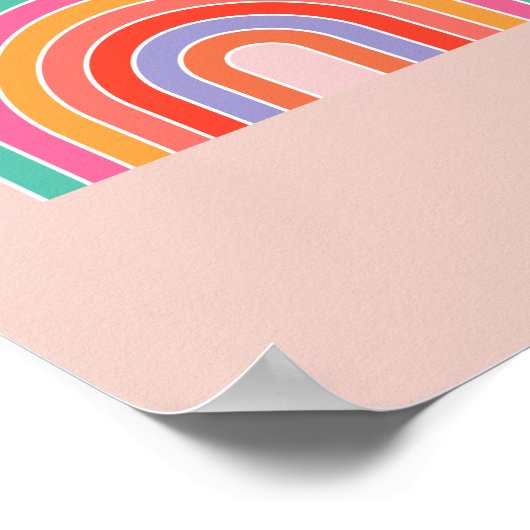 Abstracte Retro Colorful Rainbow Poster (Hoek)