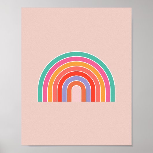 Abstracte Retro Colorful Rainbow Poster (Voorkant)