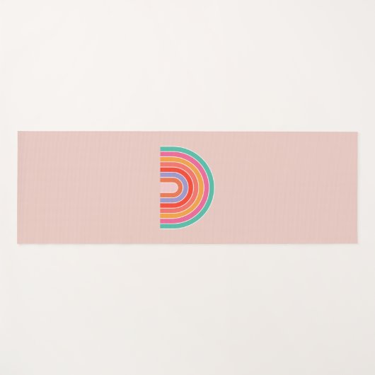 Abstracte Retro Colorful Rainbow Yogamat (Voorkant (horizontaal))
