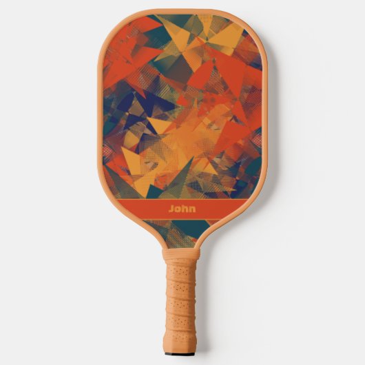 Abstracte Retro Cool Pattern Monogramed Sports Pro Pickleball Paddle (Achterkant)