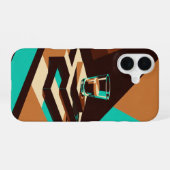 Abstracte Retro Espresso Kunst iPhone 16 Hoesje (Achterkant horizontaal)