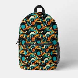Abstracte retro funk bedrukte rugzak