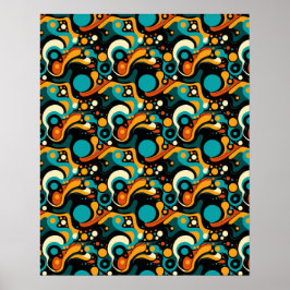 Abstracte retro funk poster