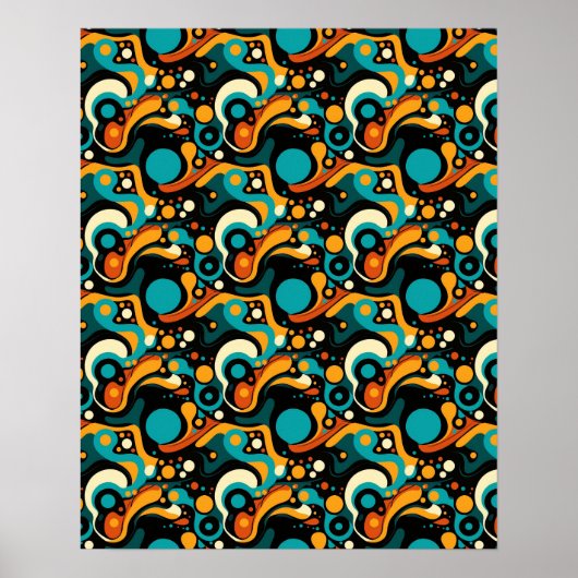 Abstracte retro funk poster (Voorkant)