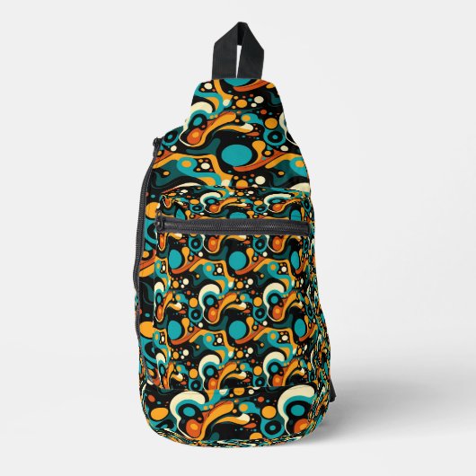 Abstracte retro funk sling bag (Voorkant)