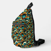 Abstracte retro funk sling bag (Rechterhoek)