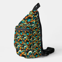 Abstracte retro funk sling bag