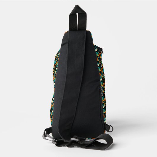 Abstracte retro funk sling bag (Achterkant)