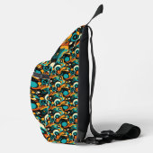 Abstracte retro funk sling bag (Rechts)