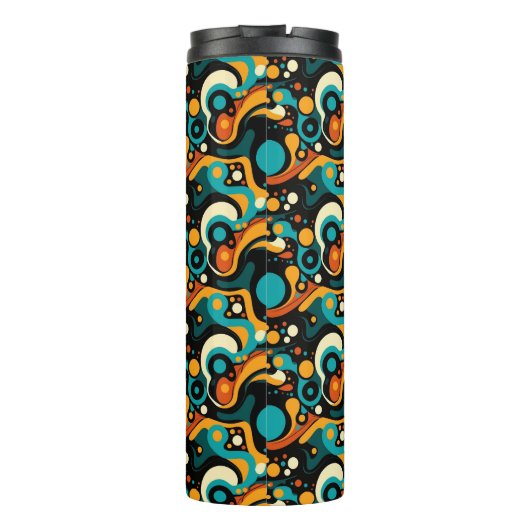 Abstracte retro funk thermosbeker (Achterkant)