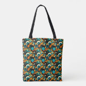 Abstracte retro funk tote bag (Achterkant)