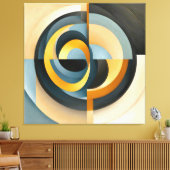 Abstracte Retro-geometrie in cirkels en rechthoeke Canvas Afdruk (Insitu (Woonkamer))