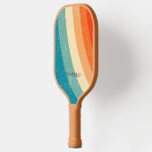 Abstracte retro golvende lijnen pickleball paddle (Links)