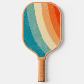 Abstracte retro golvende lijnen pickleball paddle (Achterkant)