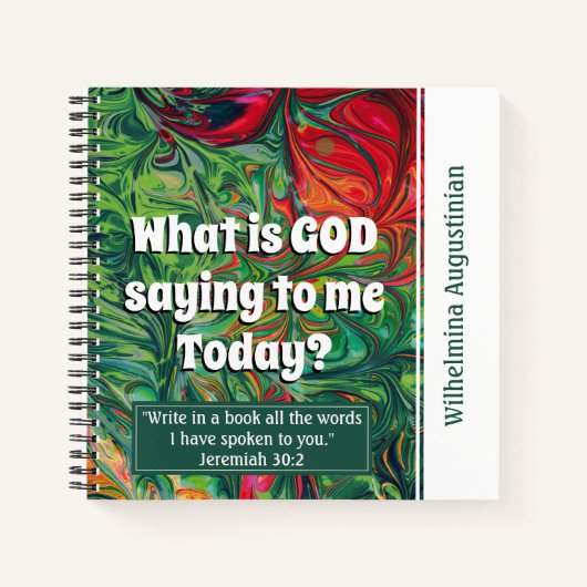 Abstracte Retro Groen Rood WAT IS HET GOEDE GEZEGD Notitieboek (Voorkant)