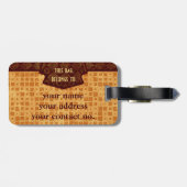 Abstracte Retro Grunge Amber Brown Oranje Patronen Bagagelabel (Achterkant horizontaal)