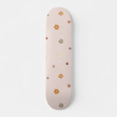 Abstracte Retro Hippie Floral Pattern Baby Roze Persoonlijk Skateboard (Voorkant)