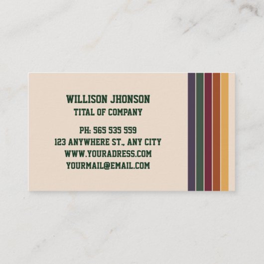 Abstracte retro jaren 80 visitekaartje (Achterkant)