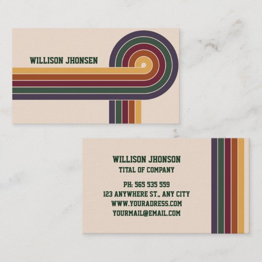 Abstracte retro jaren 80 visitekaartje (Voorkant / Achterkant)