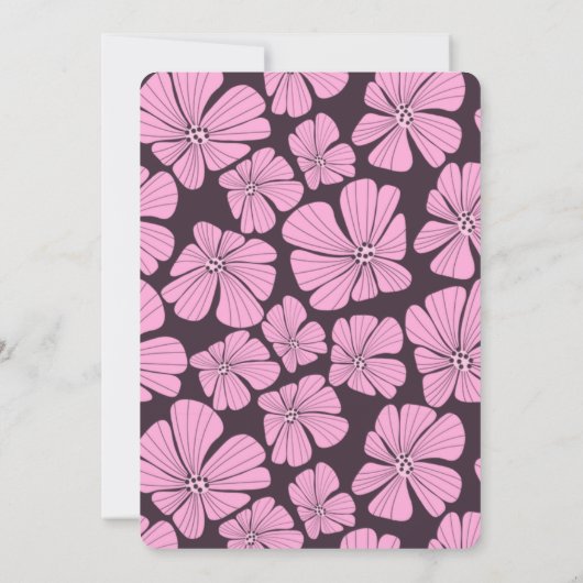 Abstracte Retro Kamille Bloemen Groene Verjaardag Kaart (Achterkant)