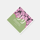 Abstracte Retro Kamille Bloemen Groene Verjaardag Servet (Hoek)