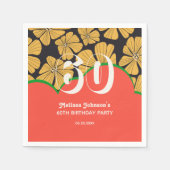 Abstracte Retro Kamille Bloemengeel Verjaardag Servet (Voorkant)