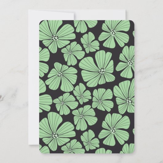 Abstracte Retro Kamille Bloemenroze Verjaardag Kaart (Achterkant)