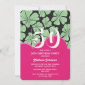 Abstracte Retro Kamille Bloemenroze Verjaardag Kaart (Voorkant)