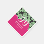 Abstracte Retro Kamille Bloemenroze Verjaardag Servet (Hoek)