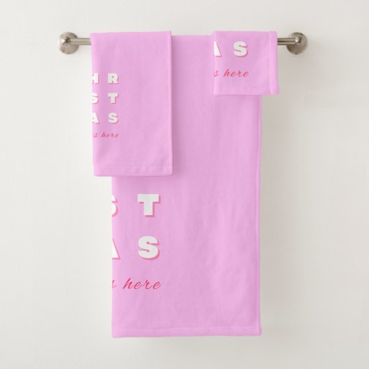 Abstracte Retro kerstroze feestdag depreppy Bad Handdoek (Insitu)