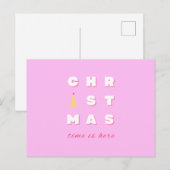 Abstracte Retro kerstroze feestdag depreppy Briefkaart (Voorkant / Achterkant)
