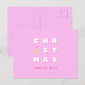 Abstracte Retro kerstroze feestdag depreppy Briefkaart (Voorkant / Achterkant)
