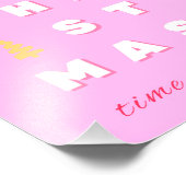 Abstracte Retro kerstroze feestdag depreppy Foto Afdruk (Hoek)