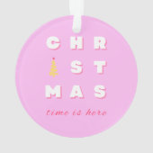 Abstracte Retro kerstroze feestdag depreppy Ornament (achterkant)