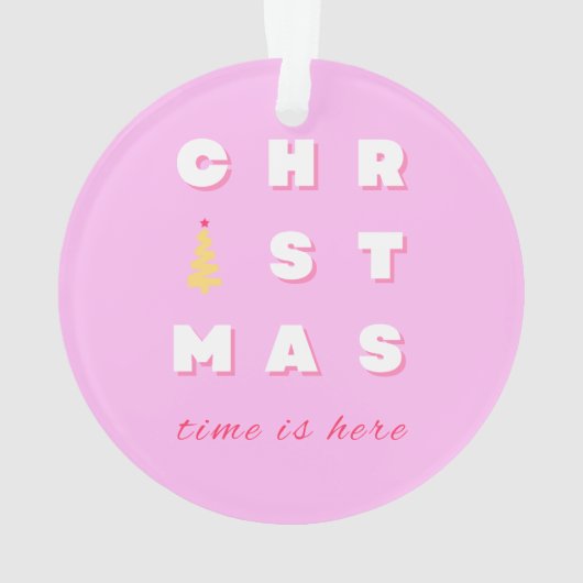 Abstracte Retro kerstroze feestdag depreppy Ornament (achterkant)