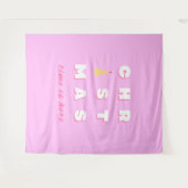 Abstracte Retro kerstroze feestdag depreppy Wandkleed (Voorkant (horizontaal))