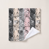 Abstracte retro kleine bloemen bloembladeren tak bad handdoek (Wasdoekje)