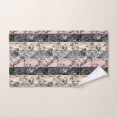 Abstracte retro kleine bloemen bloembladeren tak bad handdoek (Handdoek)