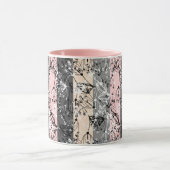 Abstracte retro kleine bloemen bloembladeren tak mok (Midden)