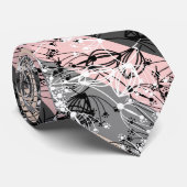 Abstracte retro kleine bloemen bloembladeren tak stropdas (Opgerold)