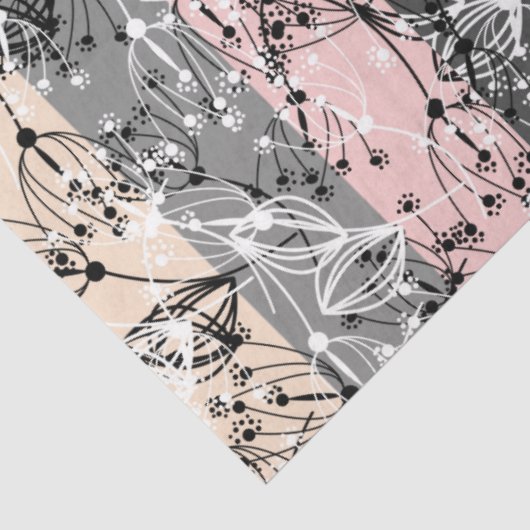 Abstracte retro kleine bloemen bloembladeren tak tissuepapier (Detail)