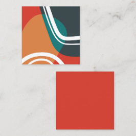 Abstracte retro kleuren artwork vierkante visitekaartje