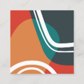 Abstracte retro kleuren artwork vierkante visitekaartje (Voorkant)