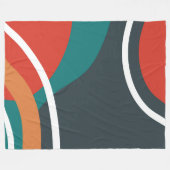 Abstracte retro kleuren lijnkunst fleece deken (Voorkant (Horizontaal))