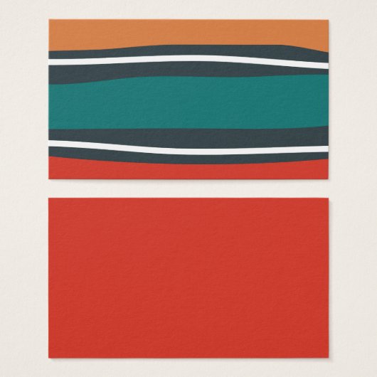 Abstracte retro kleuren Waves Line Art Visitekaartje (Voorkant /achterkant)